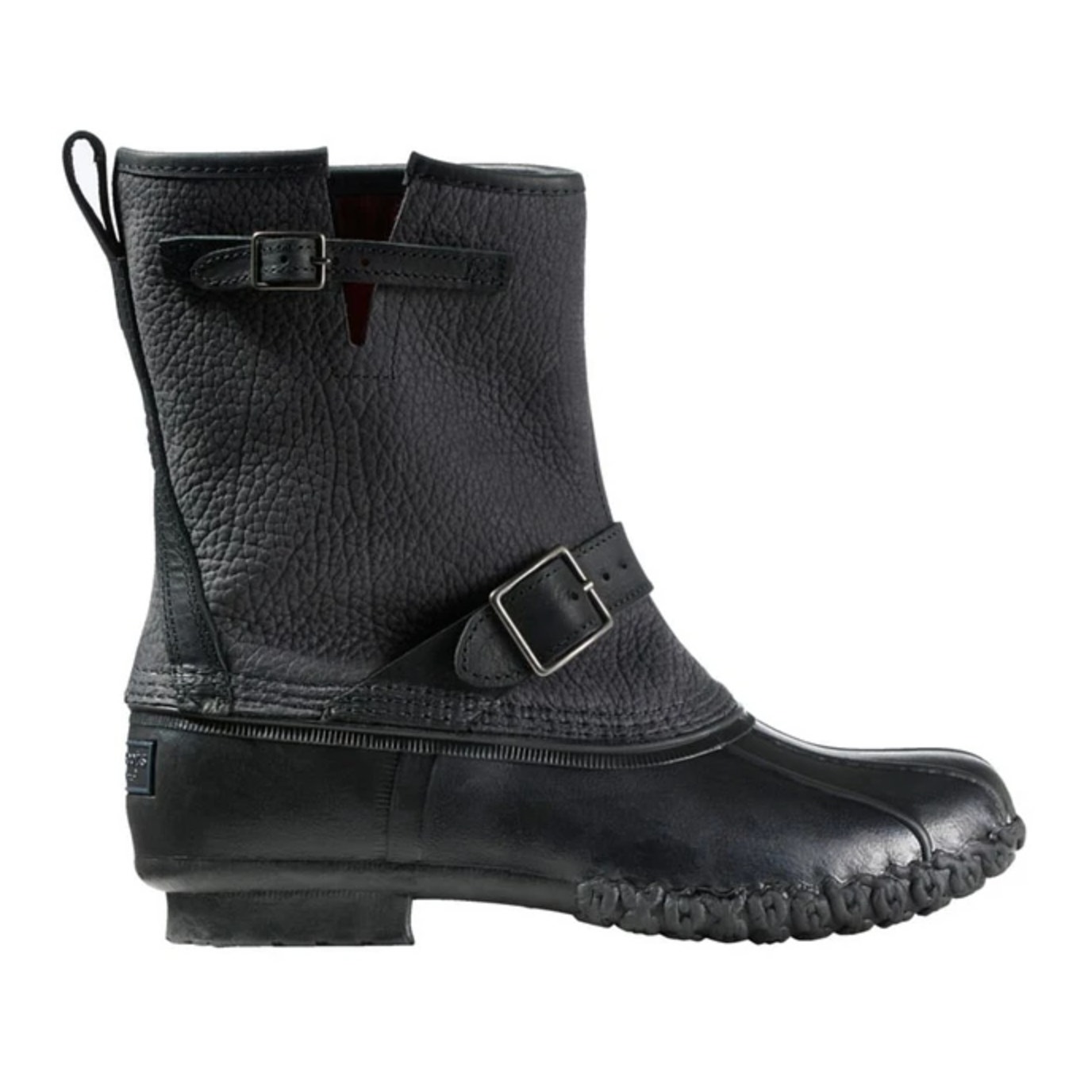 L.L. Bean Mens 10" Engineer Buckle Boots Us 12 Black Leather Waterproof Nwob
